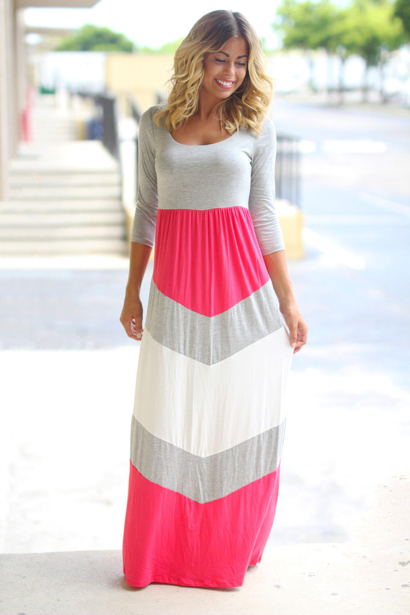 Gray Chevron Maxi Dress | Maxi Dresses ...